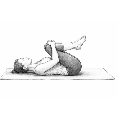 Apanasana – Yoga-Pose in entspannter Rückenlage