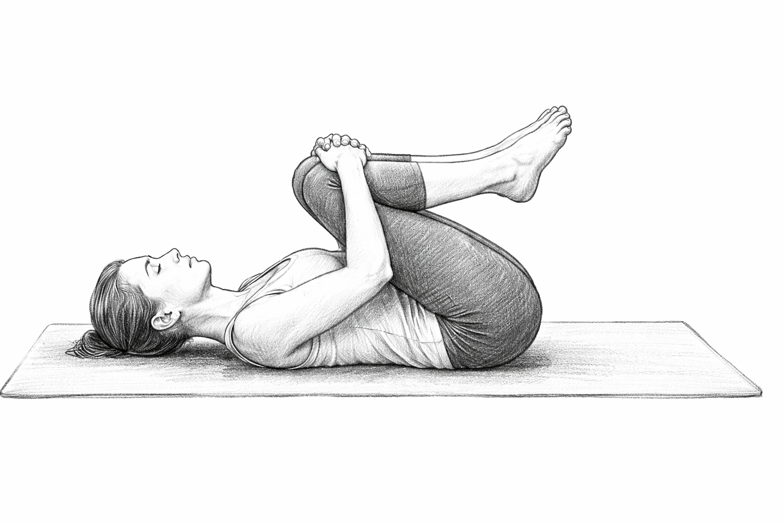 Apanasana – Yoga-Pose in entspannter Rückenlage